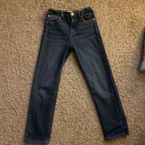 Long legged blue jeans